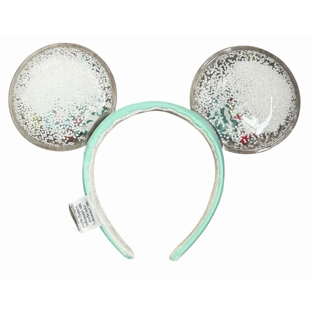 Disney Parks Mickey Minnie Christmas Holiday Snow Globe Mouse Ears Headband‎